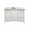 James Martin Vanities Palisades 48in Single Vanity, Bright White w/ 3 CM Eternal Serena Quartz Top 527-V48-BW-3ESR